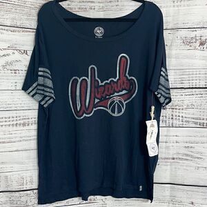 wizards washington 47 Brand Tee Womens size XL short sleeve distressed shirt New